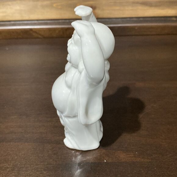Vtg Japanese Benihana White Smiling Buddha Statue Figure - Picture 4 of 7